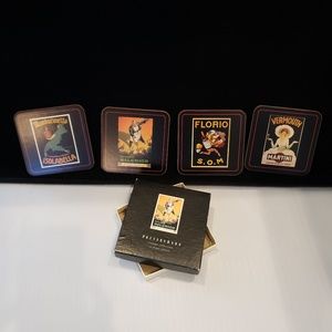 Vintage set of Vintage print Pottery Barn Coasters